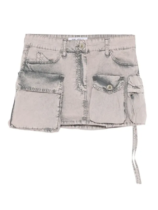 THE ATTICO The Attico pocket-detailed cotton mini skirt - Greyの商品画像
