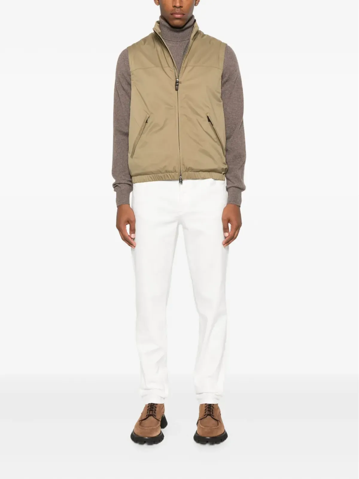 Canali ジレ（ジップファスナー付き・グリーン） - 画像2