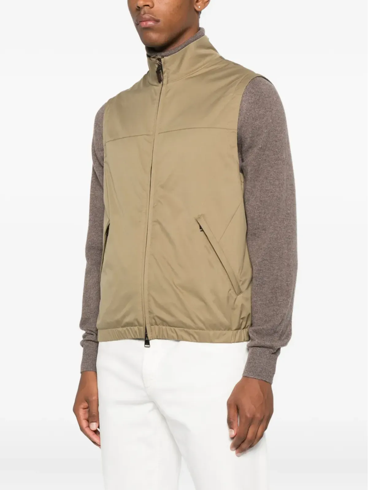 Canali ジレ（ジップファスナー付き・グリーン） - 画像3