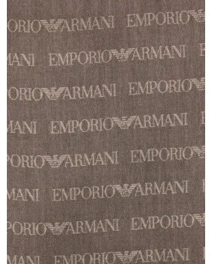 Emporio Armani ロゴ柄ウールブレンドスカーフ - サムネイル2
