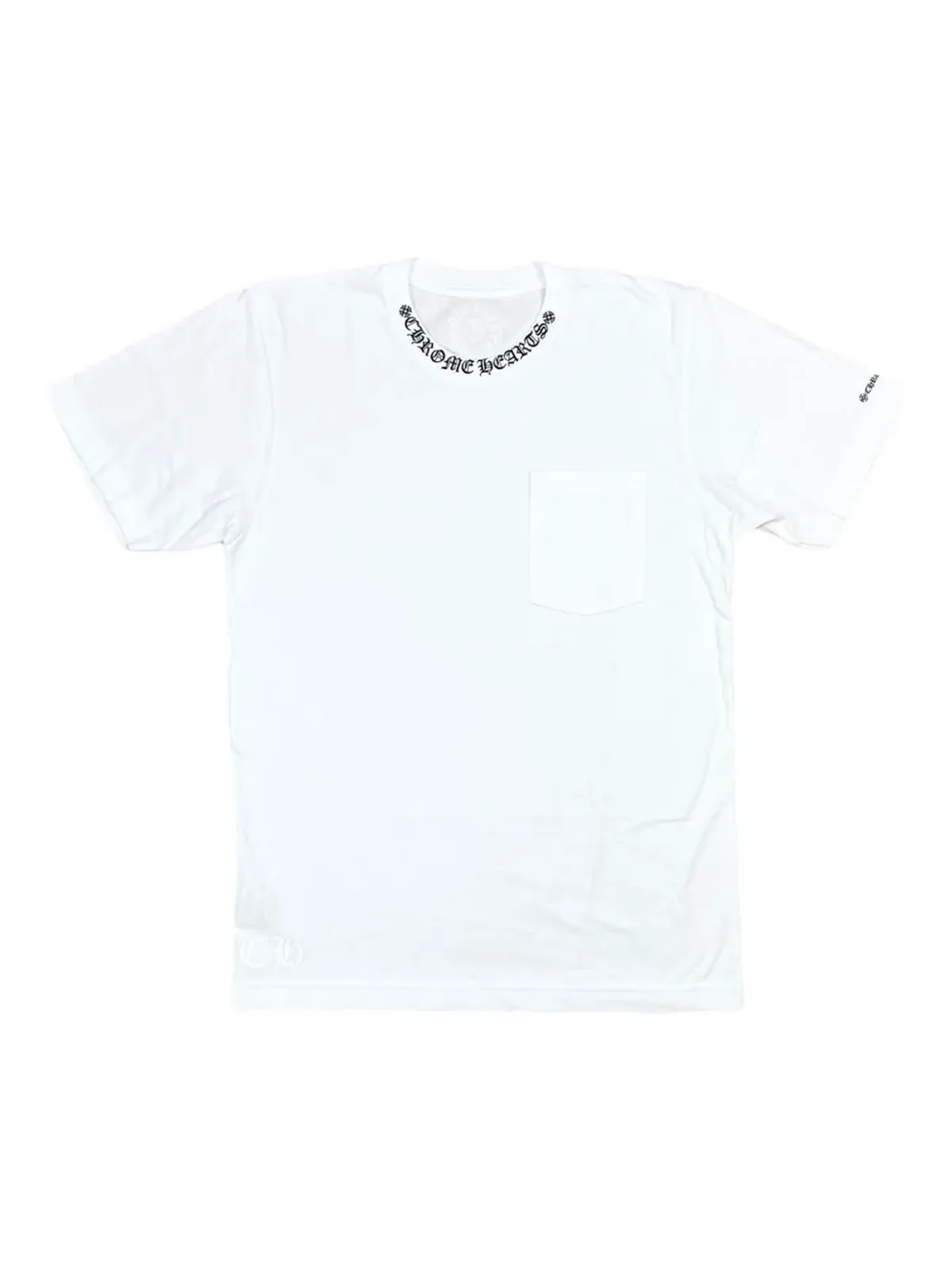 Chrome Hearts ネックロゴ入りホワイトTシャツ - 画像1