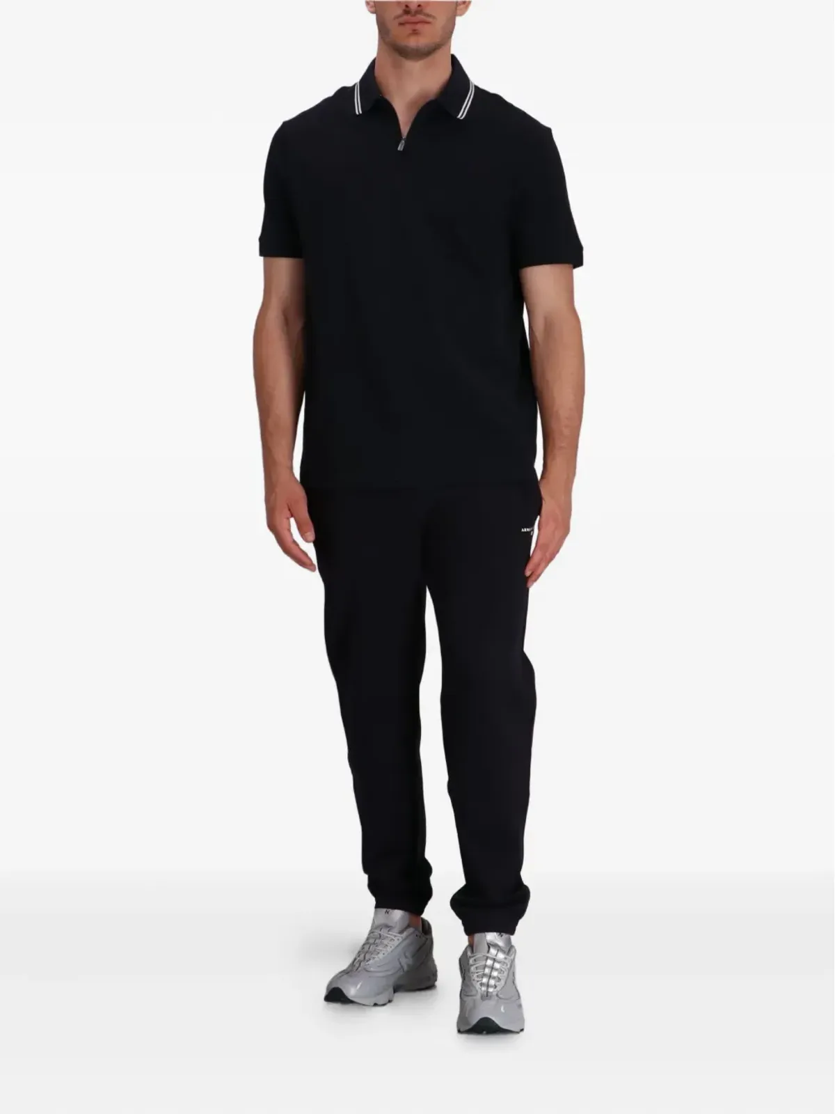 Armani Exchange ジップネック コットン ポロシャツ - 画像2