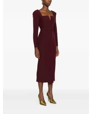 Roland Mouret スクエアネック ベルト付き ドレス - サムネイル3