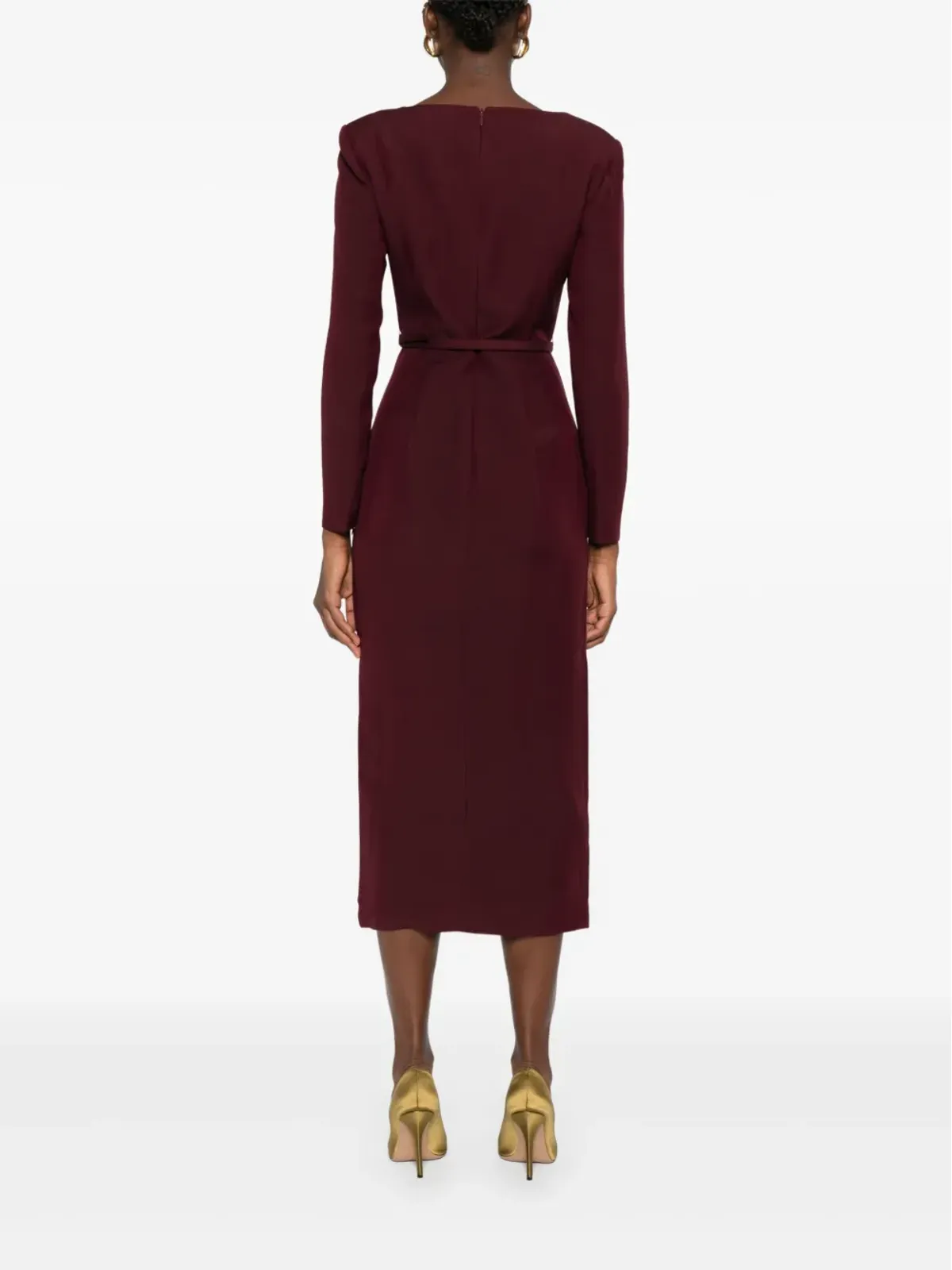 Roland Mouret スクエアネック ベルト付き ドレス - 画像4