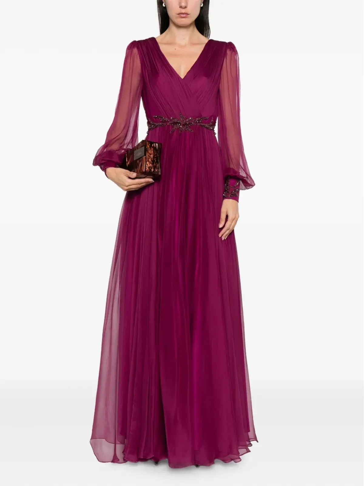 M.Marquise Michaela embellished pleated dress - Pink - 画像2