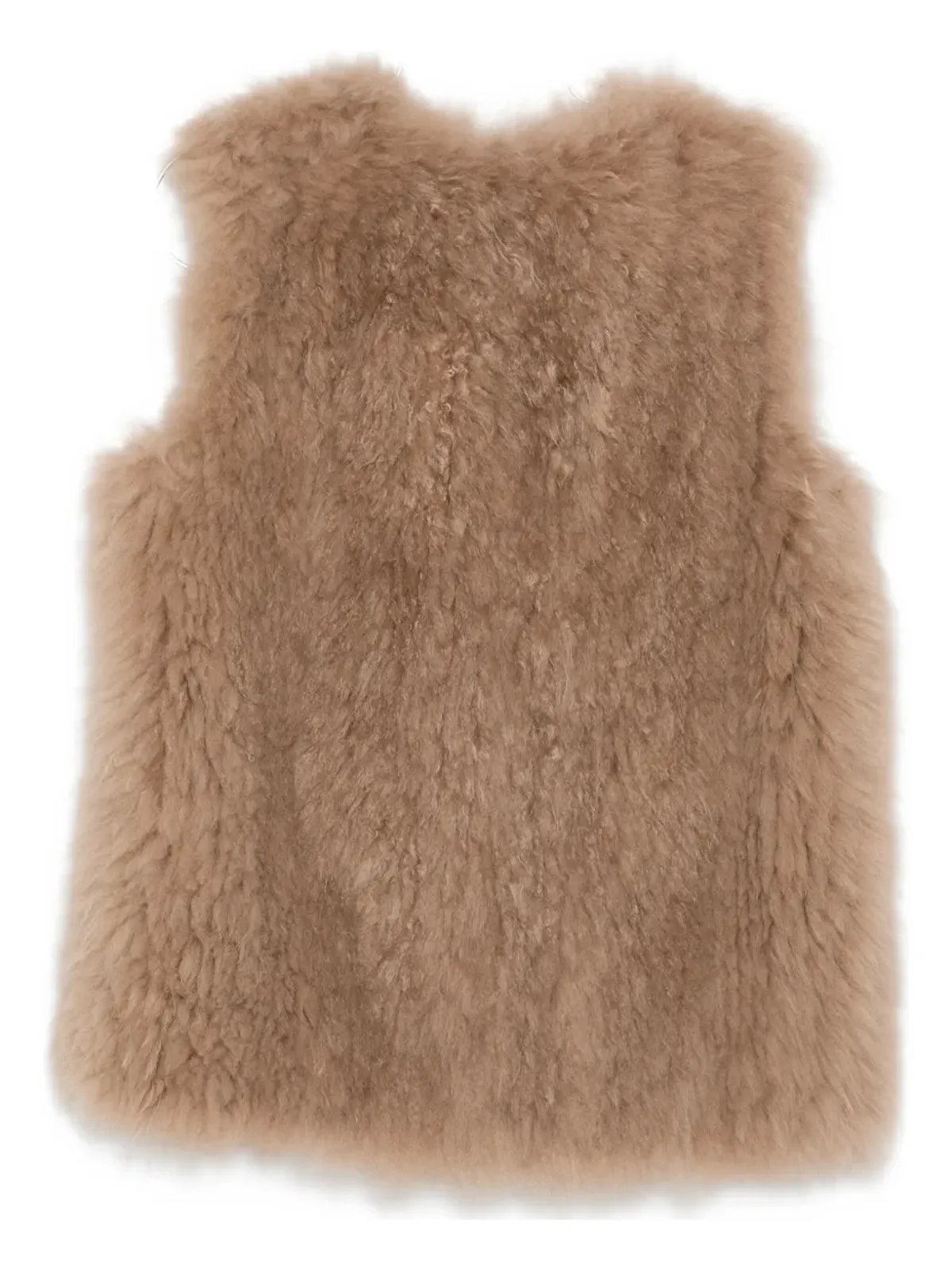 Liska sleeveless goat-fur gilet - Neutrals - 画像2
