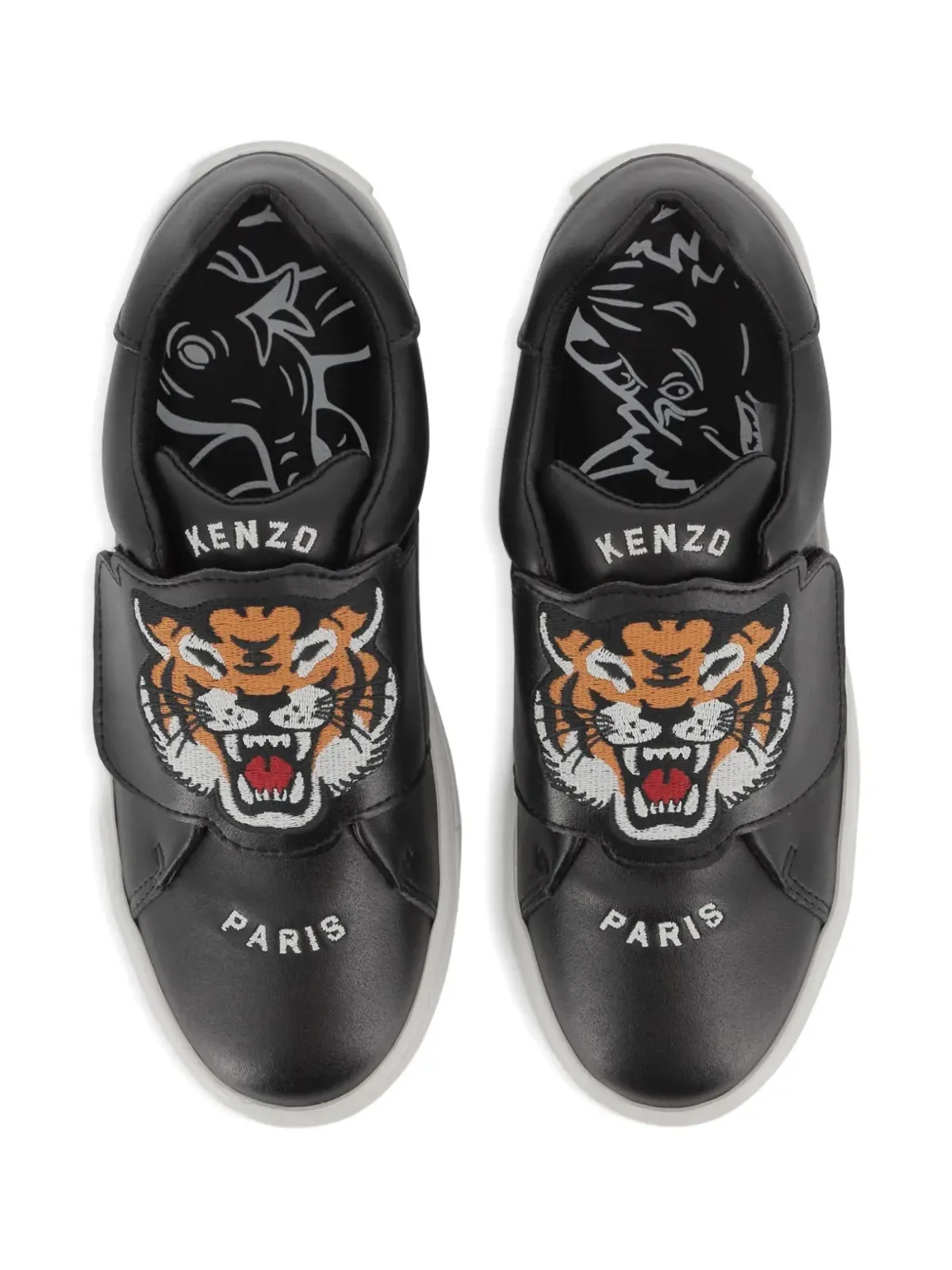 Kenzo Kids タイガーヘッド・ストラップスニーカー ブラック - 画像3