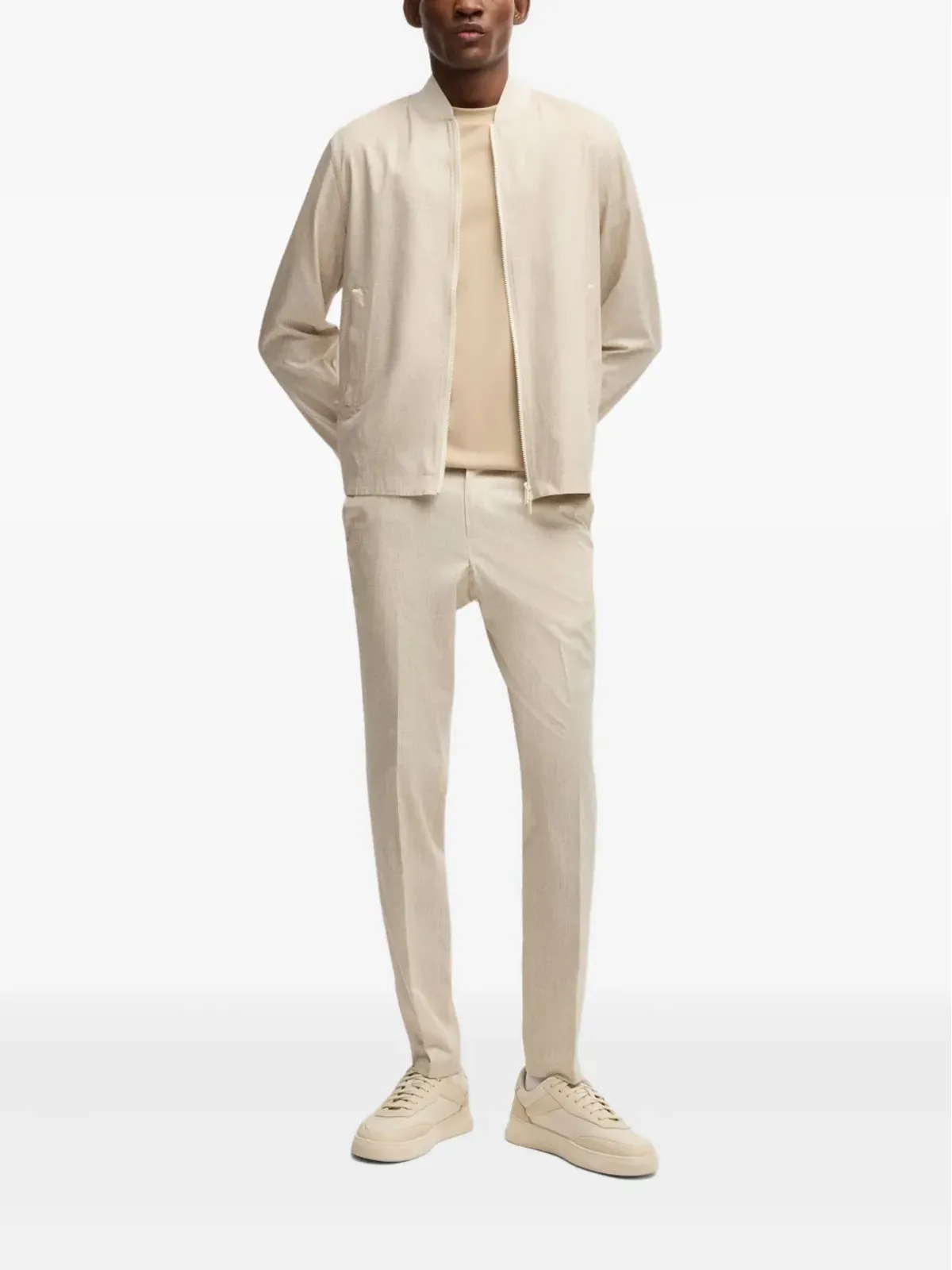 BOSS elasticated-waistband trousers - Neutrals - 画像2