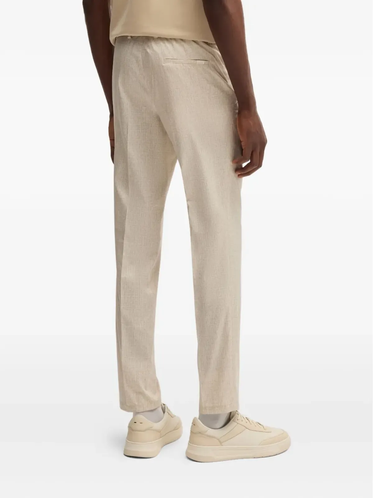 BOSS elasticated-waistband trousers - Neutrals - 画像4