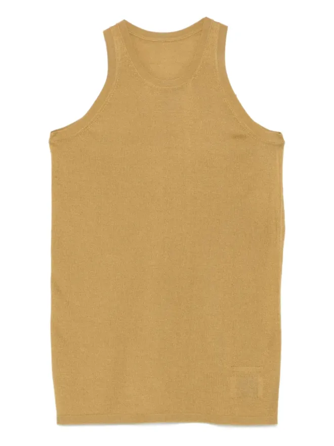 Frenckenberger Frenckenberger ノースリーブニット レーサーネック トップ - ゴールドの商品画像