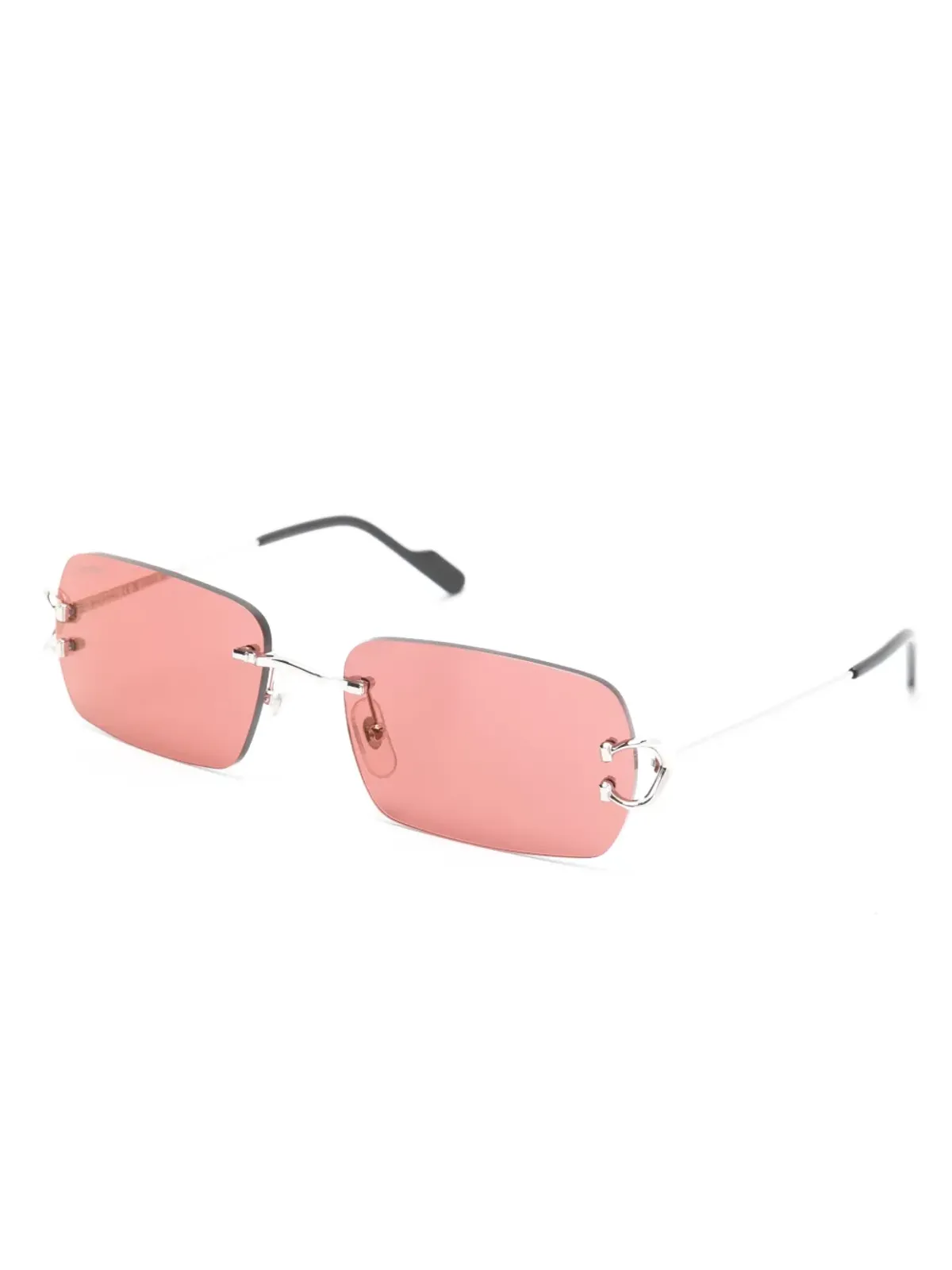 Cartier Eyewear C-シェイプ長方形フレーム サングラス - シルバー - 画像2