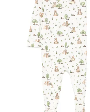 Moschino Kids ベアプリント足付きジャンプスーツ - White - サムネイル3