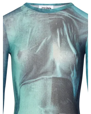 Jean Paul Gaultier 水彩プリント長袖Tシャツ - ブルー - サムネイル2