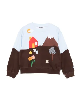 Moschino Kids グラフィックプリント スウェットシャツ ブルー - サムネイル1