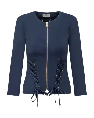 Elisabetta Franchi レースアップジップフロントジャケット - サムネイル1