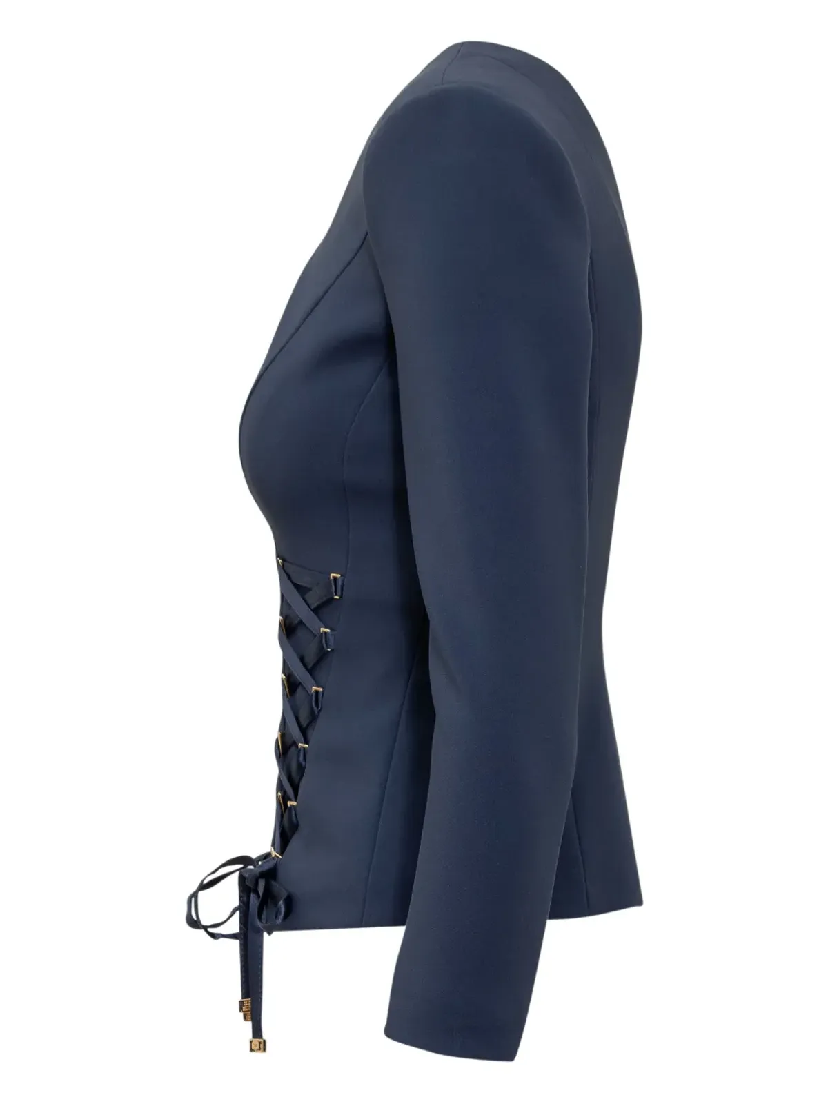 Elisabetta Franchi レースアップジップフロントジャケット - 画像3
