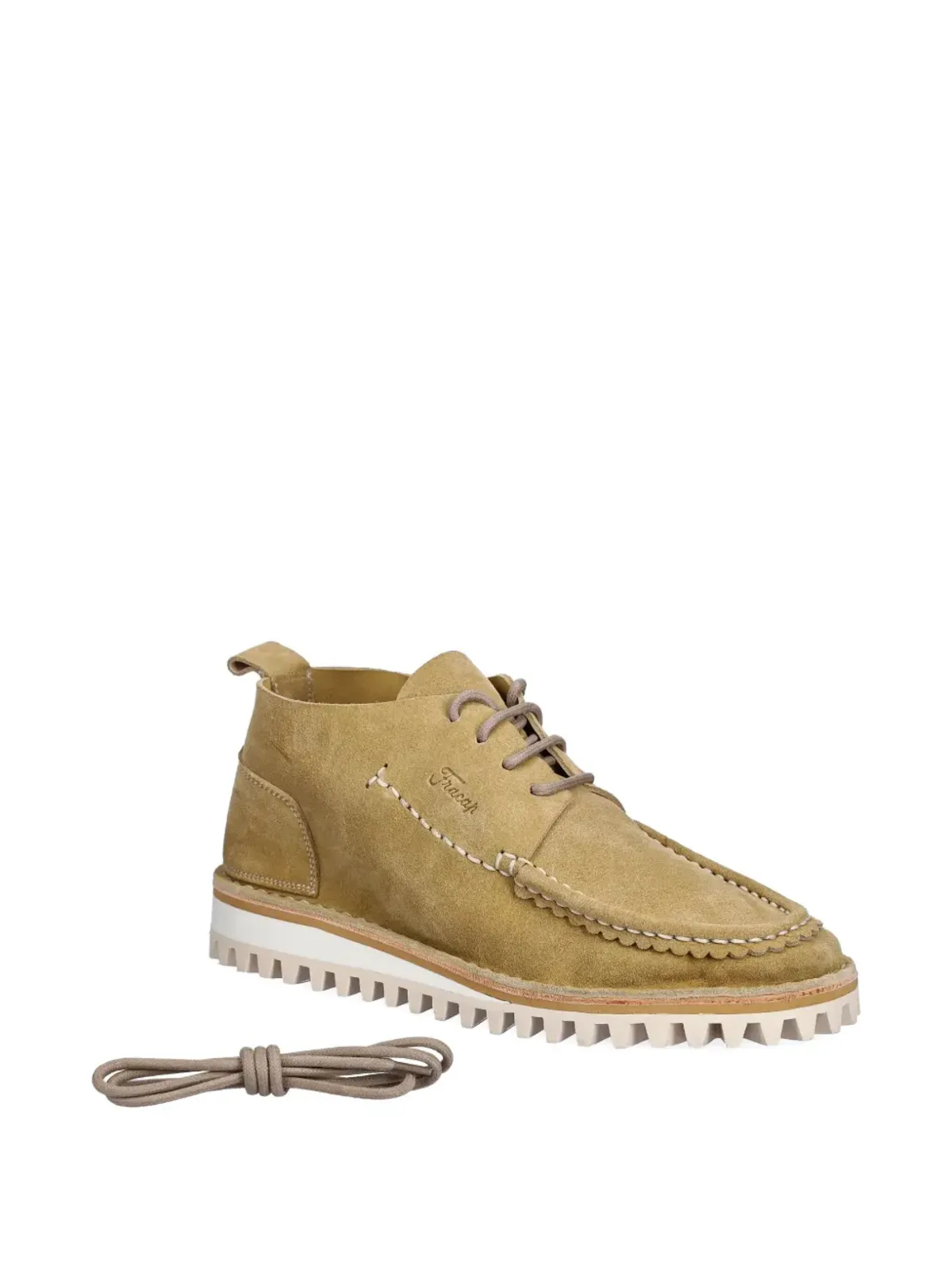 Fracap スエードダービーシューズ（ベージュ系） - 画像5