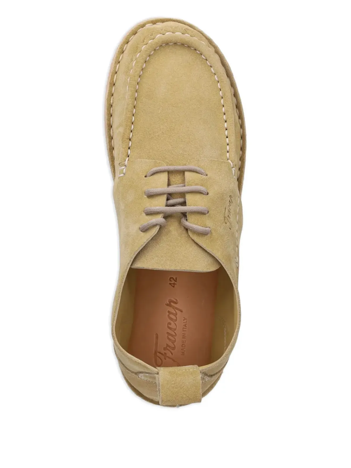 Fracap スエードダービーシューズ（ベージュ系） - 画像3
