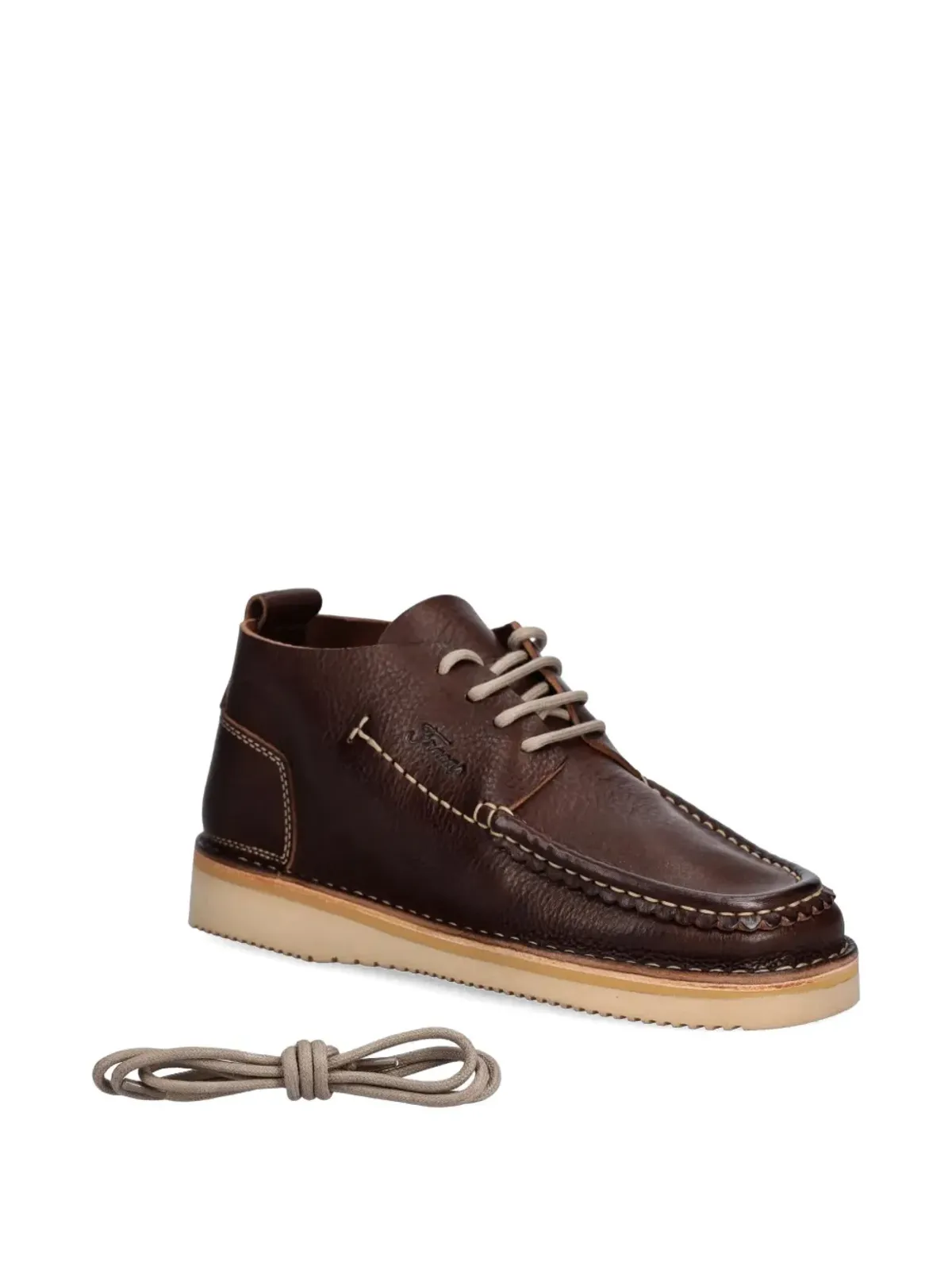 Fracap レザー レースアップ モカシン ブーツ - ブラウン - 画像5