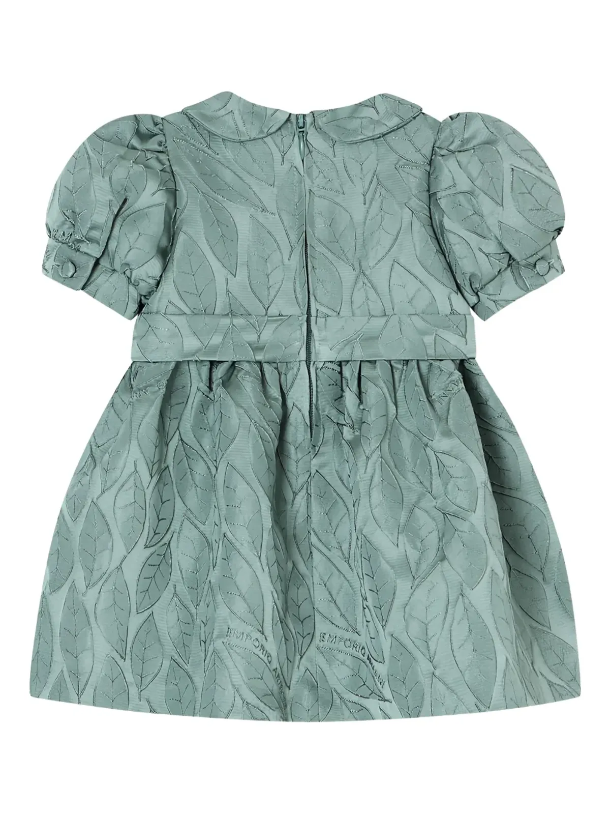 Emporio Armani Kids リーフプリント パフスリーブ ドレス - 画像2