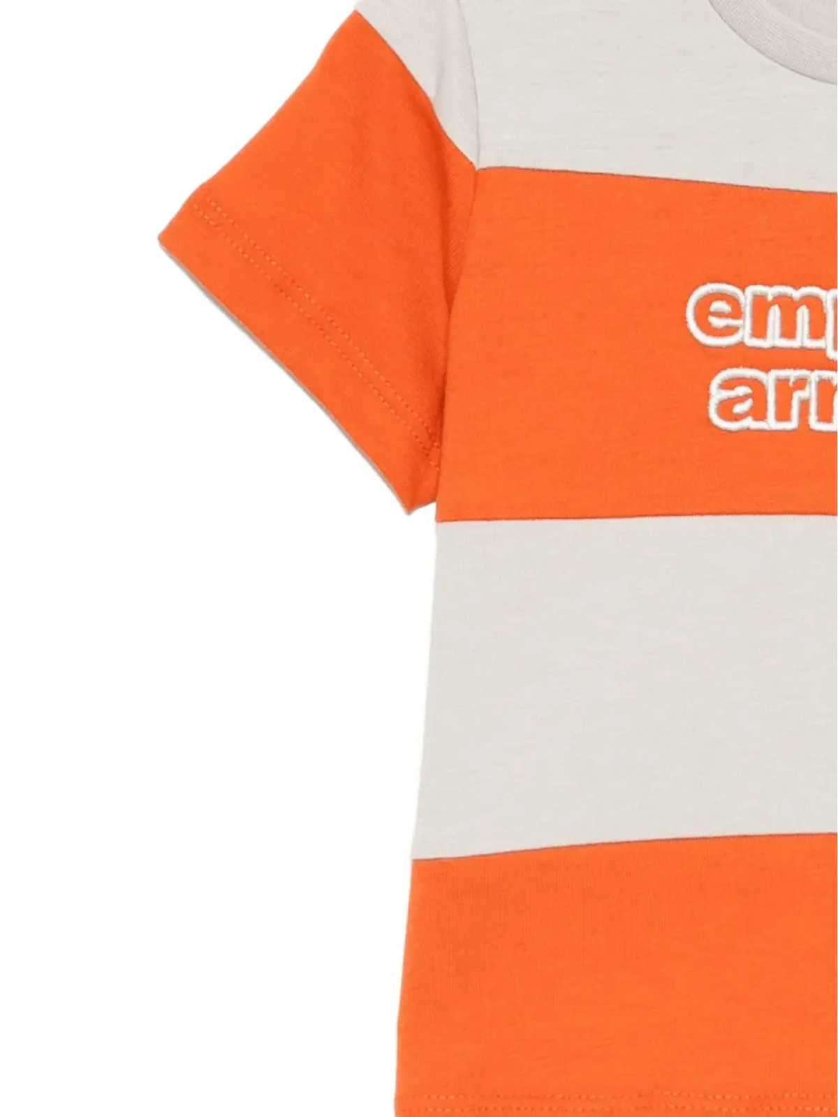 Emporio Armani Kids ロゴ刺繍ストライプTシャツ - 画像3