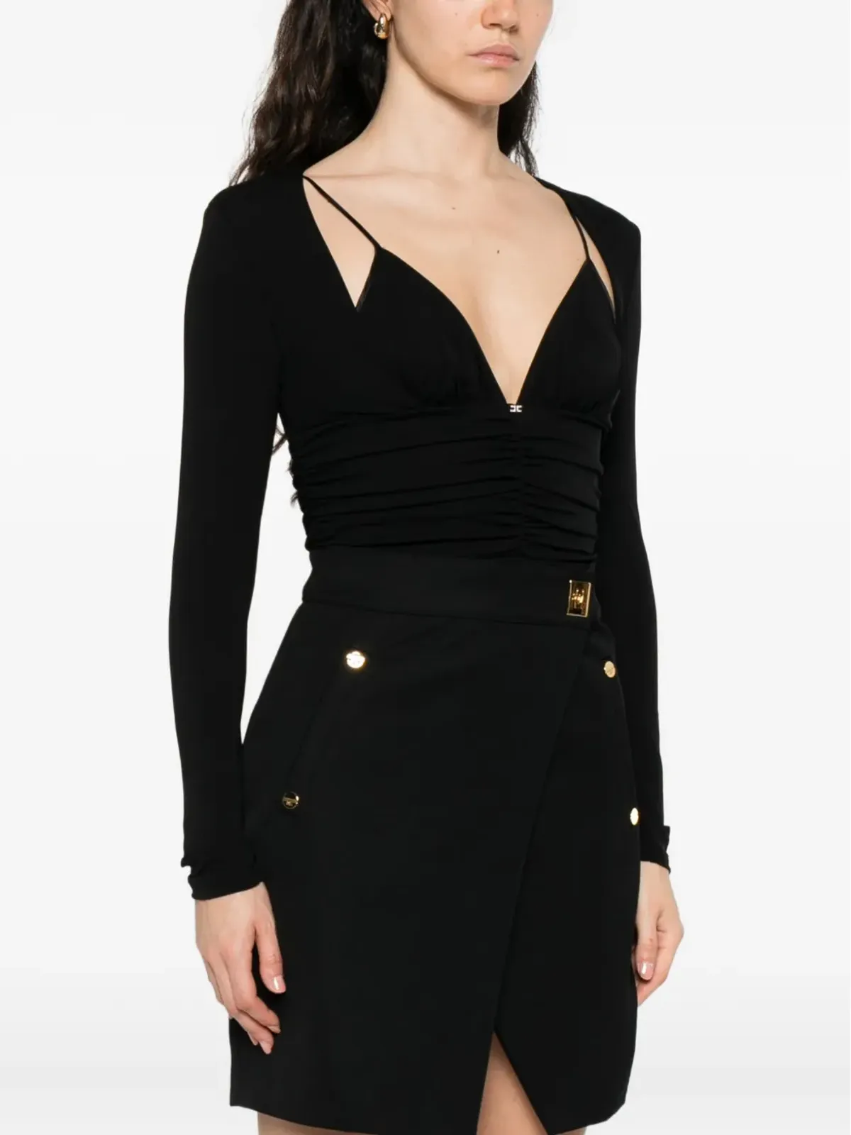 Elisabetta Franchi 長袖シャーリングボディスーツ - 画像3