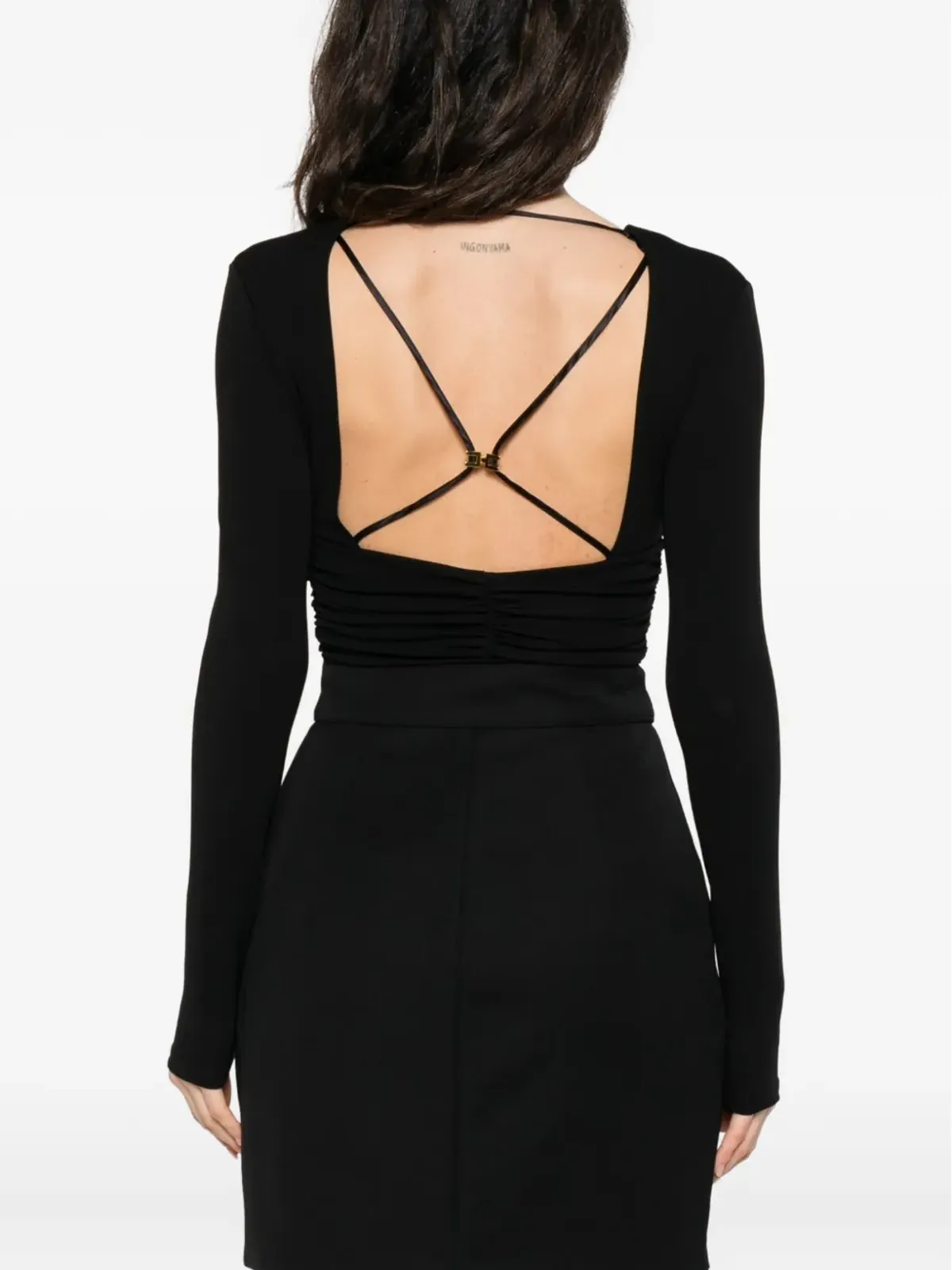 Elisabetta Franchi 長袖シャーリングボディスーツ - 画像4