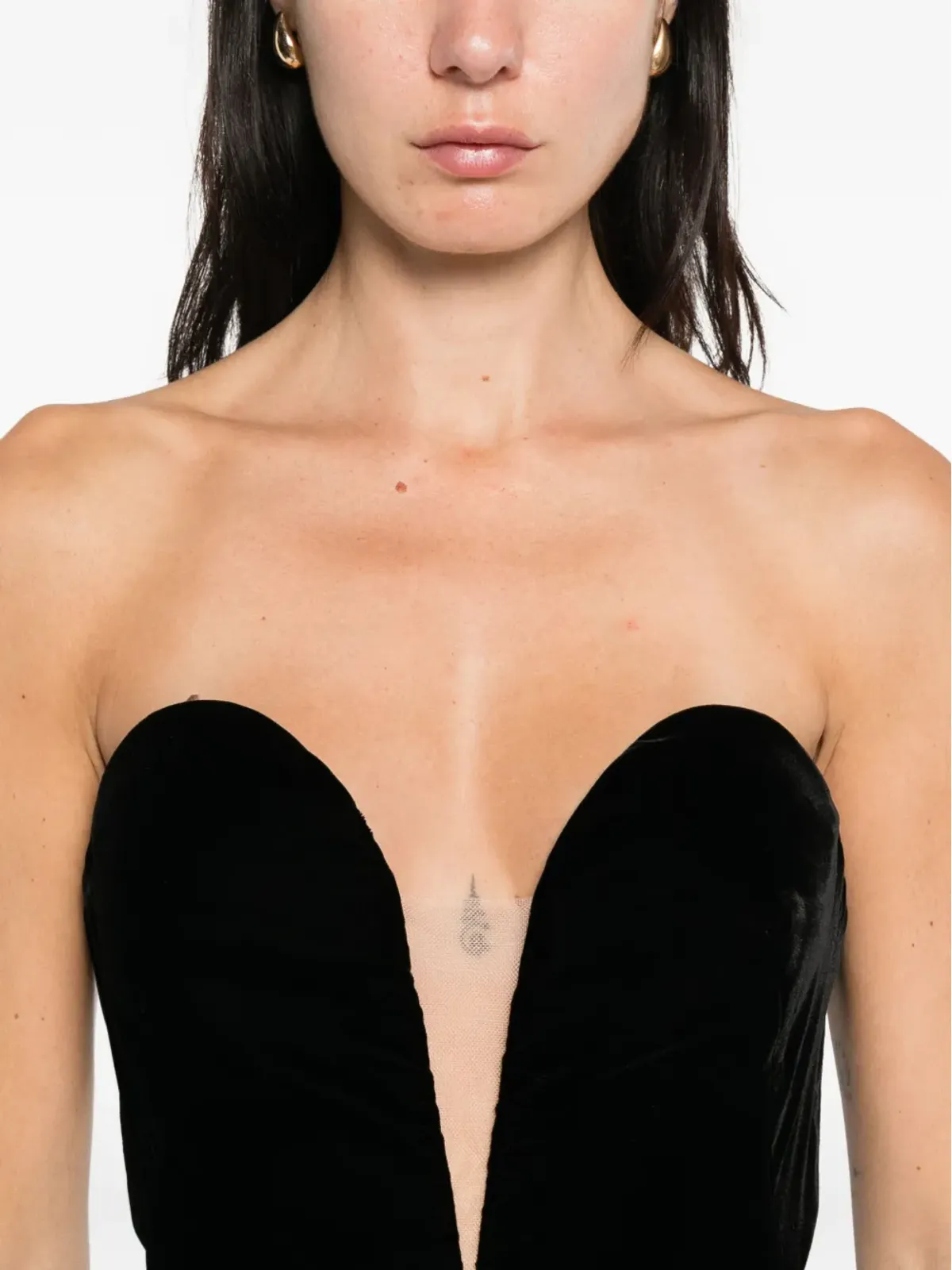 TOM FORD ストラップレス ミディドレス - ブラック - 画像5