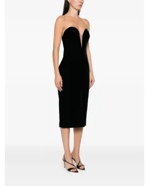 TOM FORD ストラップレス ミディドレス - ブラック - サムネイル3
