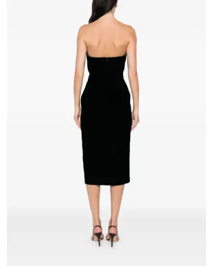 TOM FORD ストラップレス ミディドレス - ブラック - サムネイル4