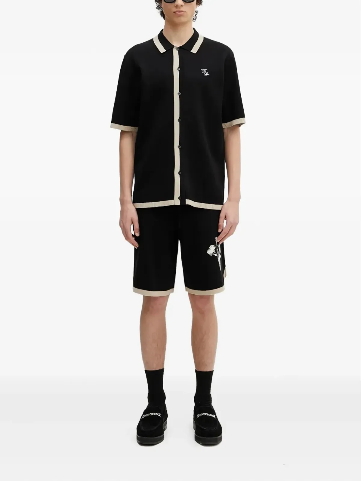 Filling Pieces 花柄プリントのニットシャツ - 画像2