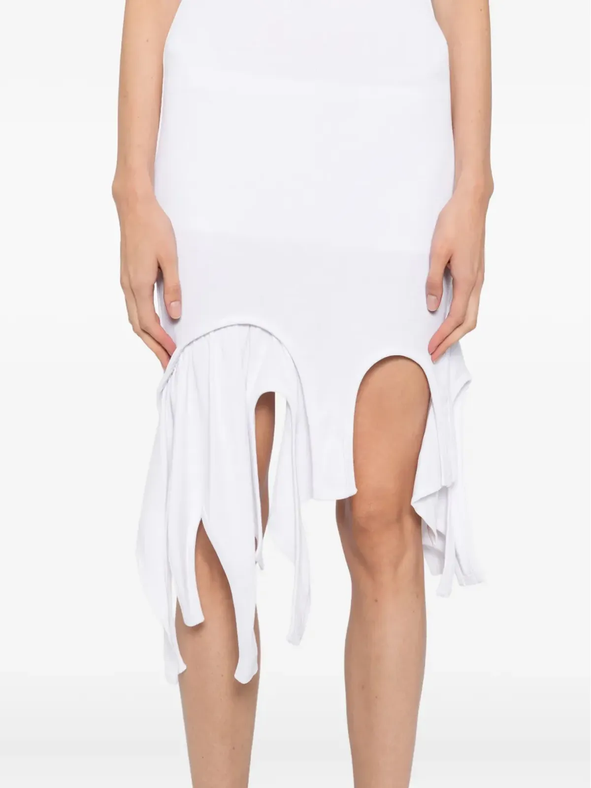 Alexander Wang デコンストラクテッド コットン ミニドレス - White - 画像5
