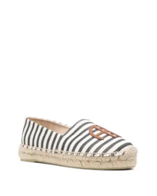 ANINE BING Paloma striped logo espadrilles - Black - サムネイル2