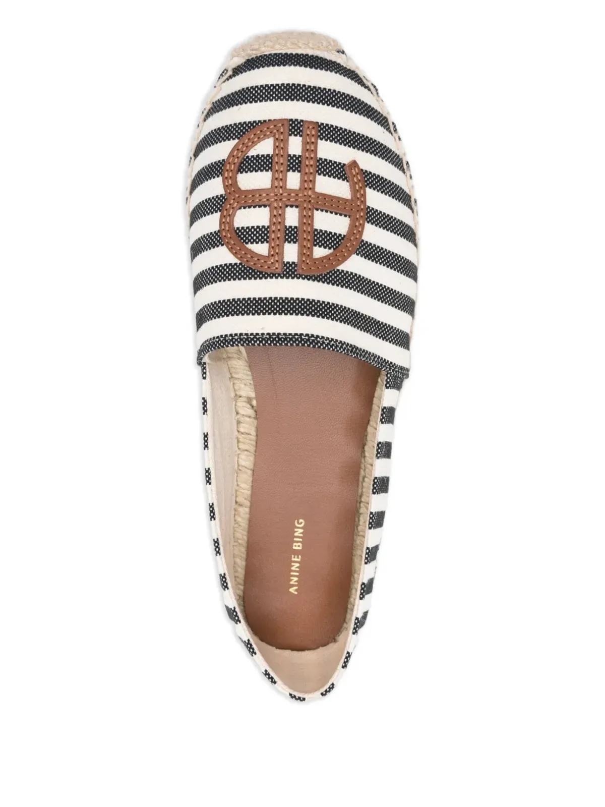 ANINE BING Paloma striped logo espadrilles - Black - 画像4