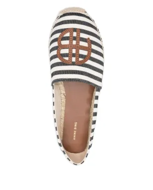 ANINE BING Paloma striped logo espadrilles - Black - サムネイル4