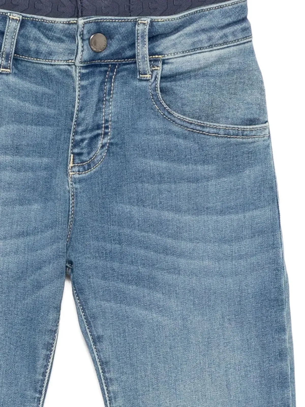 Emporio Armani Kids ロゴ入りレイヤードジーンズ - 画像3