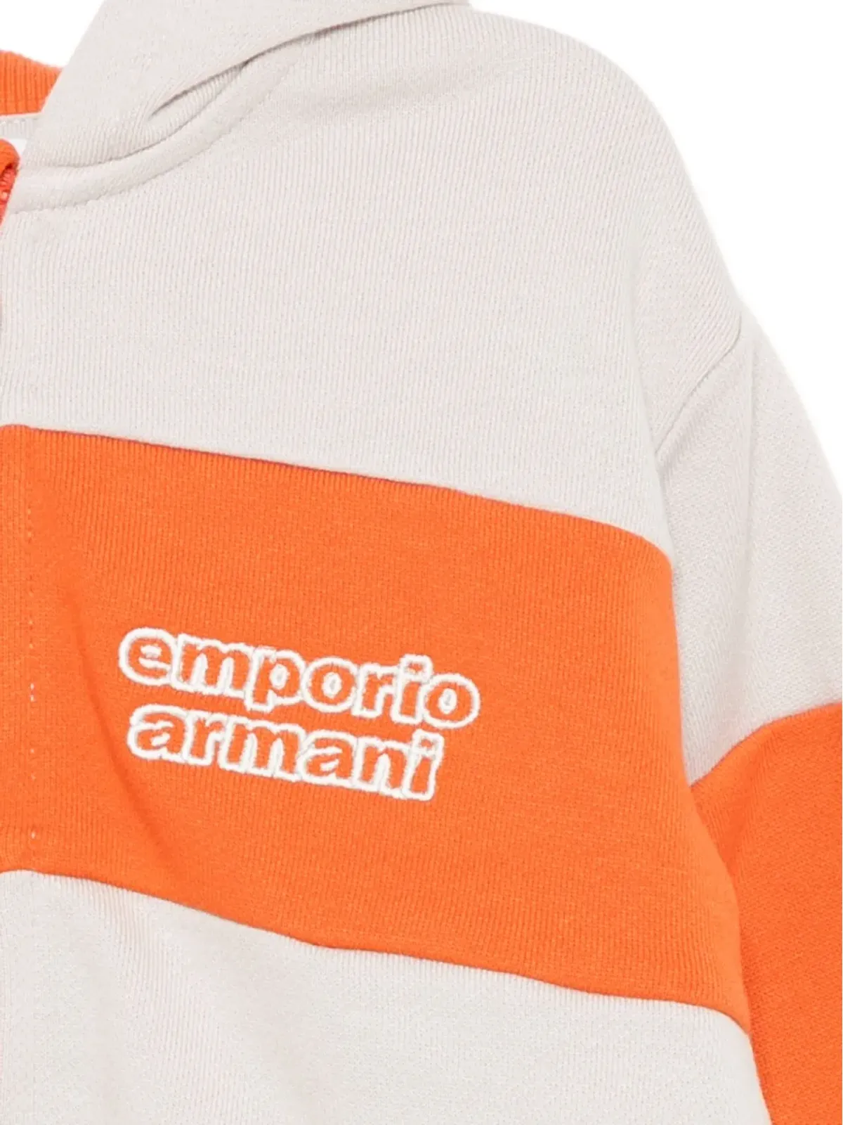 Emporio Armani Kids ロゴ刺繍ストライプパーカー - 画像3