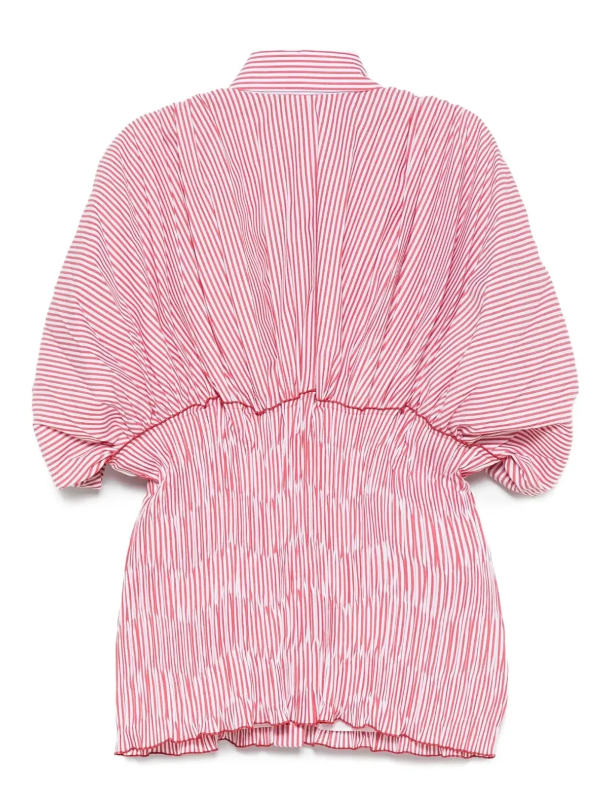 Rochas パフスリーブストライプシャツ レッド - 画像2