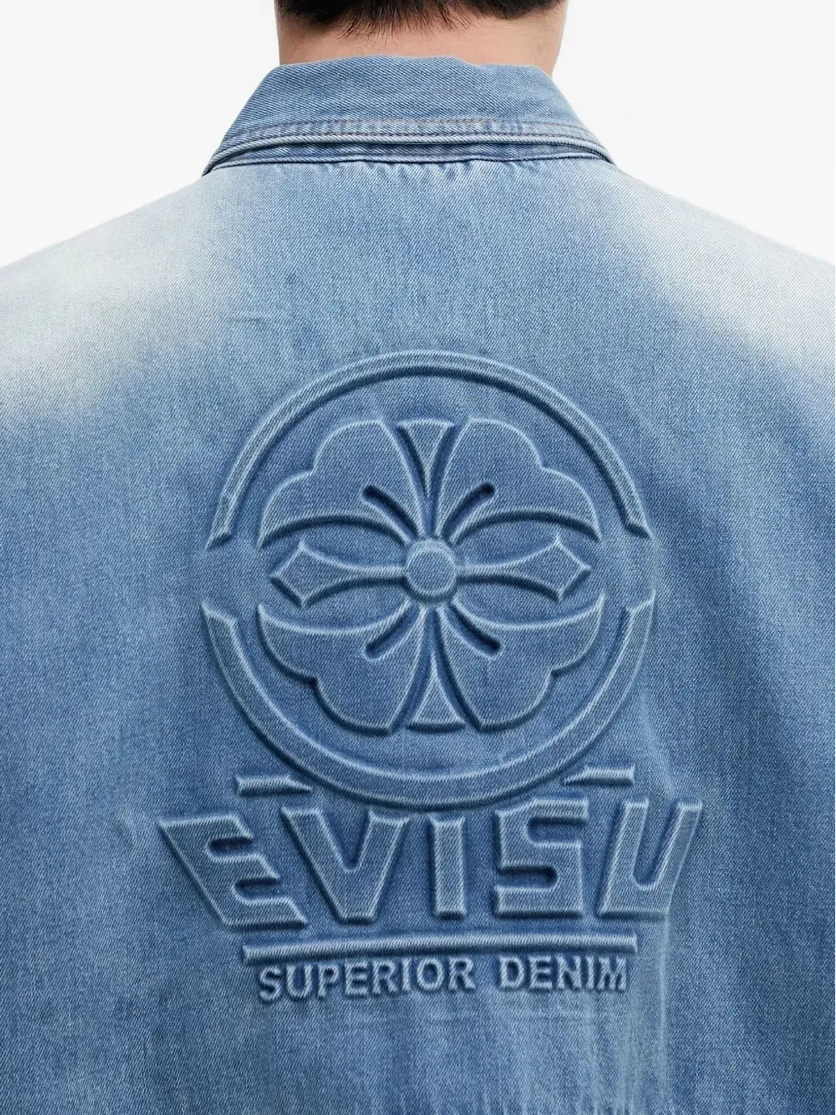 EVISU エンボスロゴ デニムジャケット ブルー - 画像5