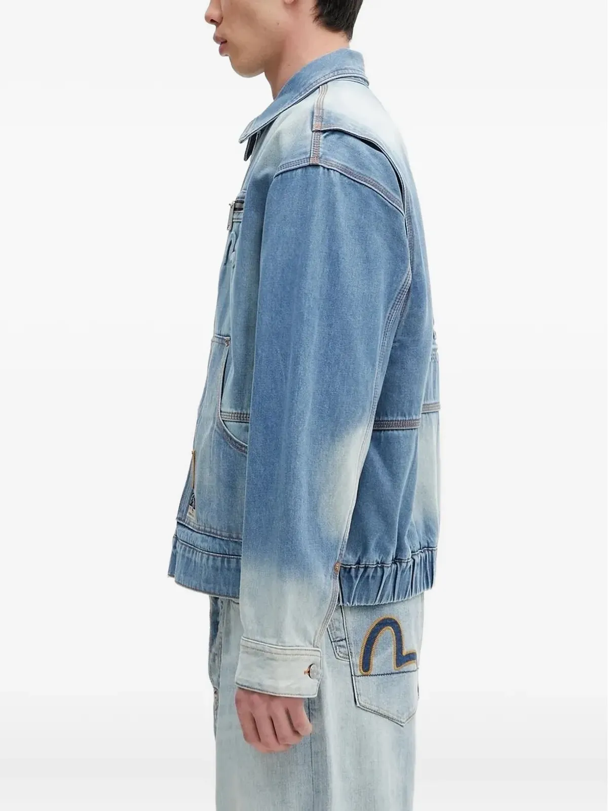 EVISU エンボスロゴ デニムジャケット ブルー - 画像3