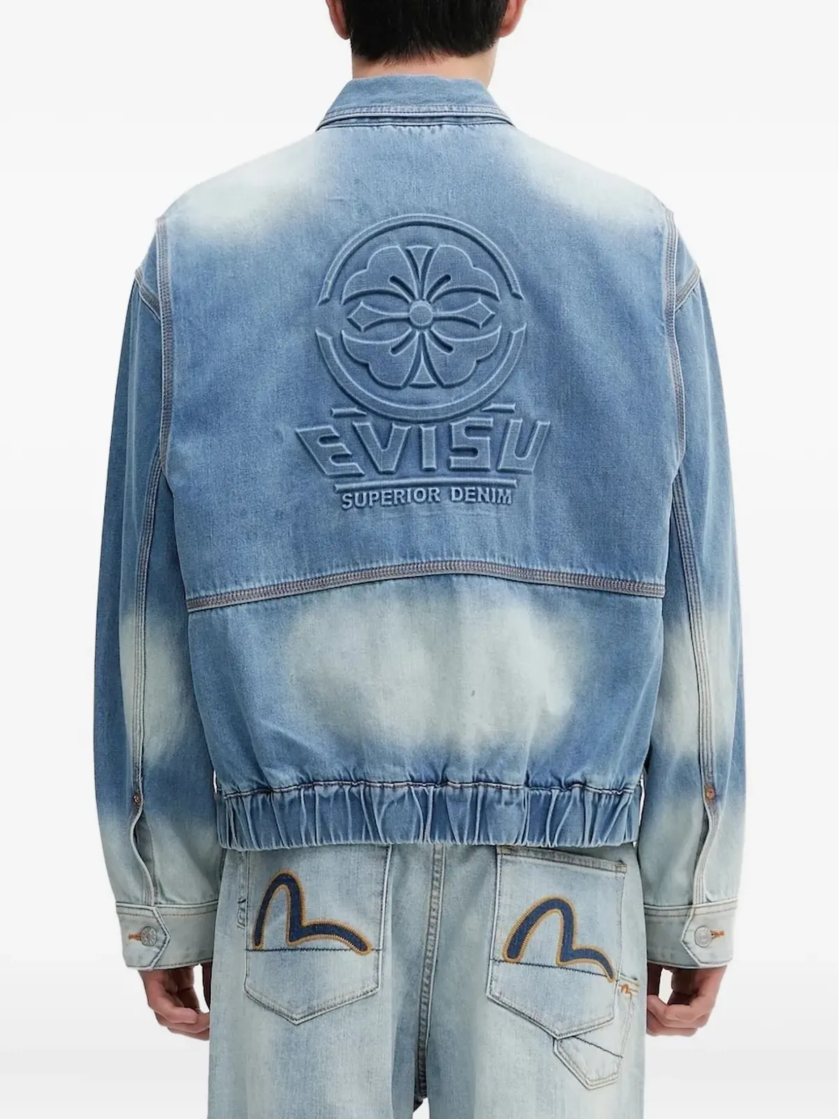 EVISU エンボスロゴ デニムジャケット ブルー - 画像4