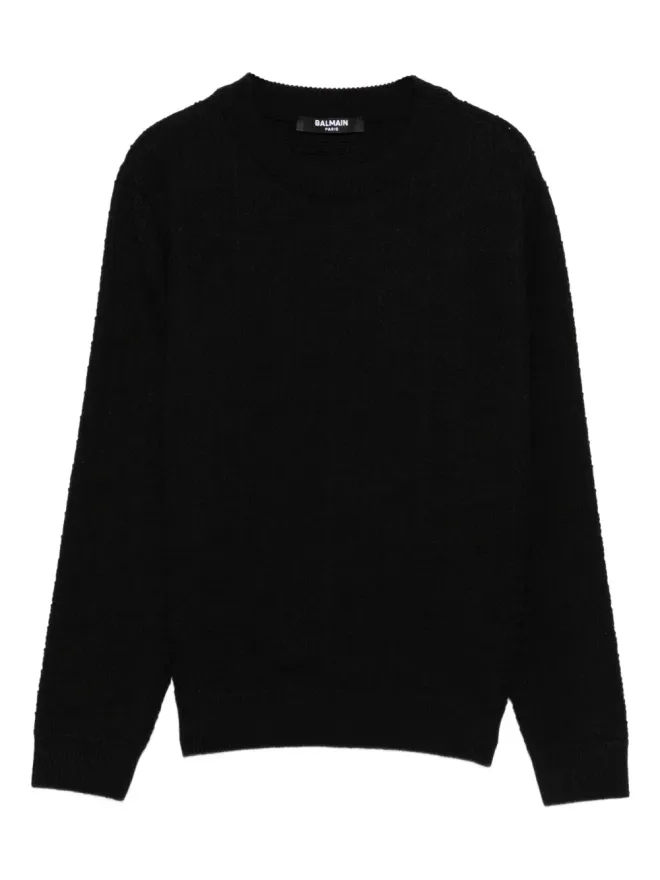 Balmain Kids Balmain Kids テクスチャード クルーネック ジャンパーの商品画像