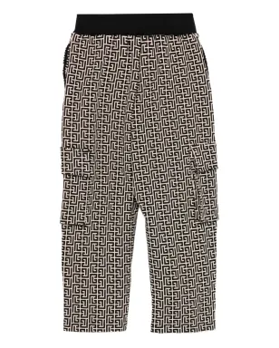 Balmain Kids 幾何学柄カーゴパンツ ブラック - サムネイル2
