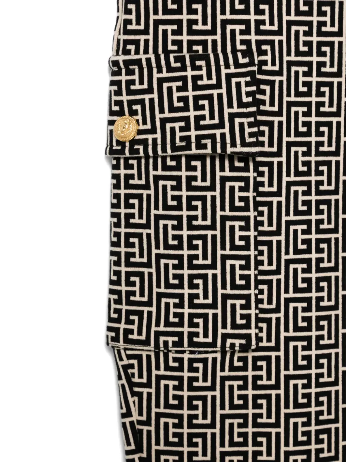 Balmain Kids 幾何学柄カーゴパンツ ブラック - 画像3