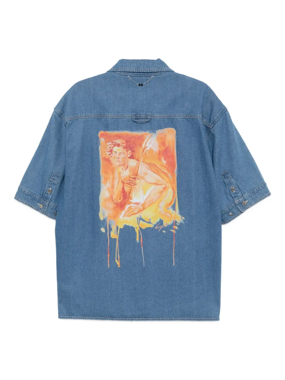 SONGZIO john aquarelle denim half shirt - Blue - 画像2