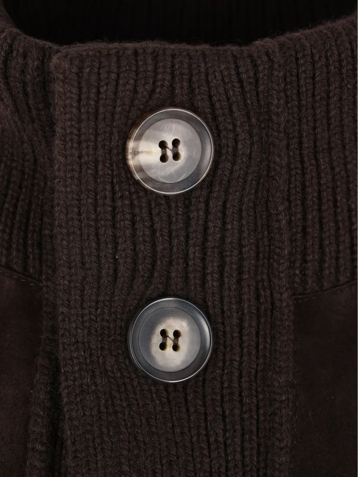 Zegna スエードパネル カーディガン - 画像3