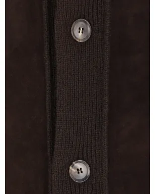 Zegna スエードパネル カーディガン - サムネイル4