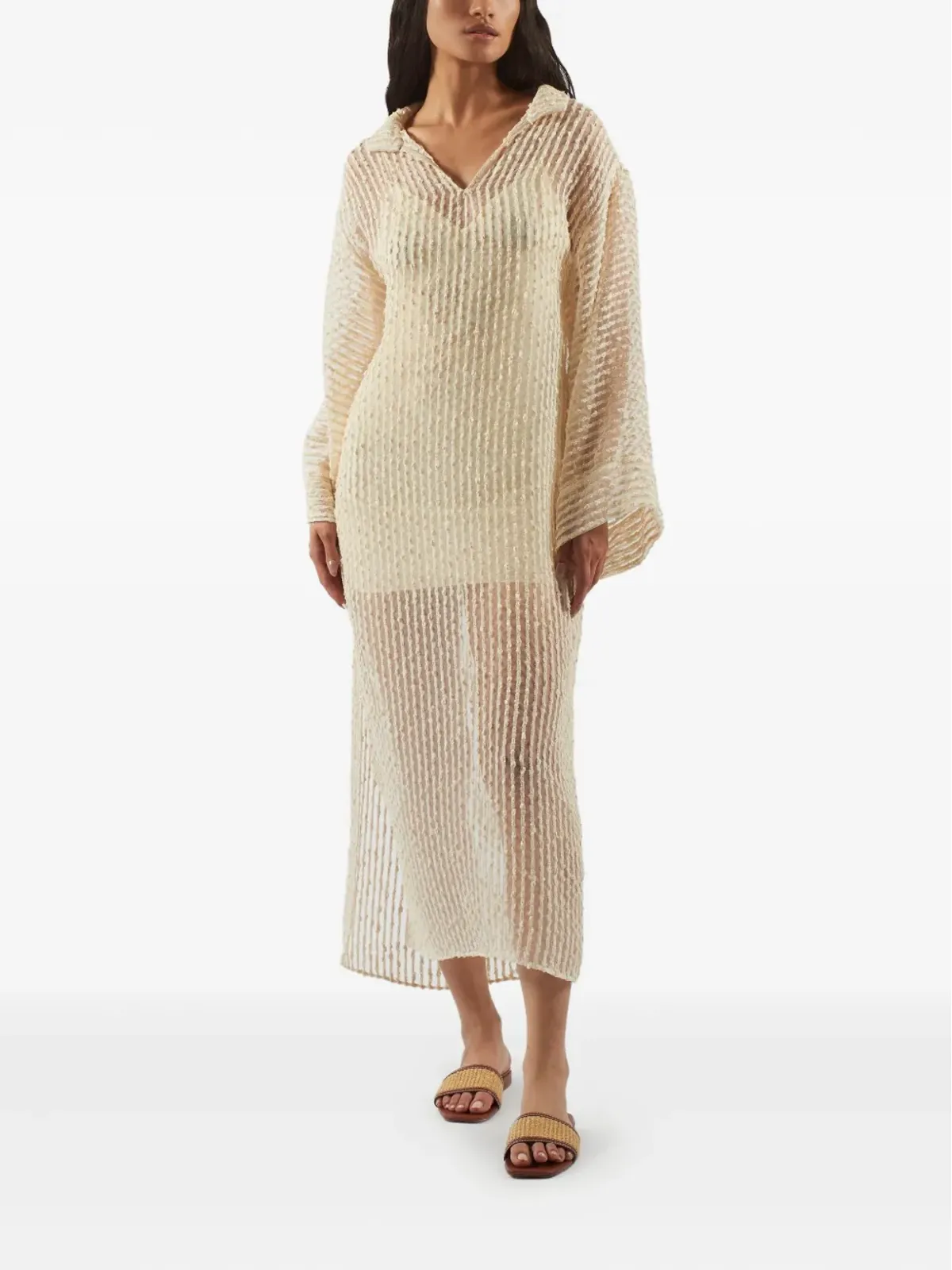 Taller Marmo Sestri collared midi dress - Neutrals - 画像2