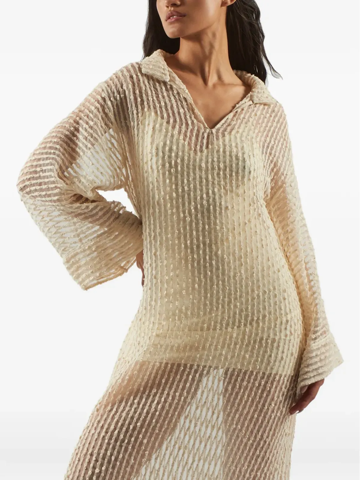 Taller Marmo Sestri collared midi dress - Neutrals - 画像4