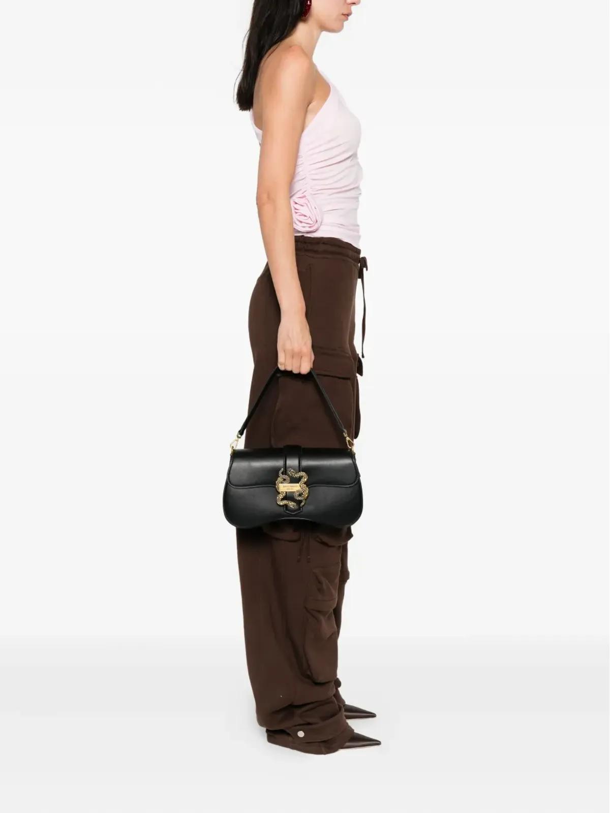 Just Cavalli レザーショルダーバッグ - 画像2